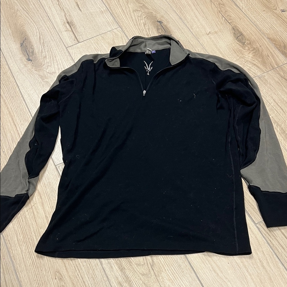 Ibex Black and Tan V-Neck Sweater